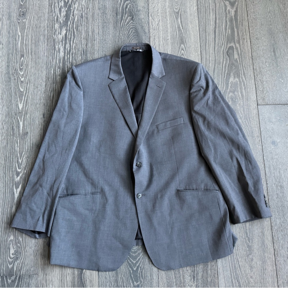 Joseph Abboud White Suit Jacket in Gray Size 52 Regular